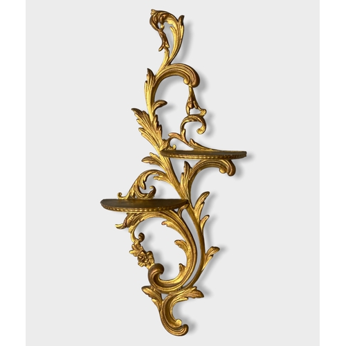 Appraisal: A Rococo type Gilt metal wall shelf Bracket cm High