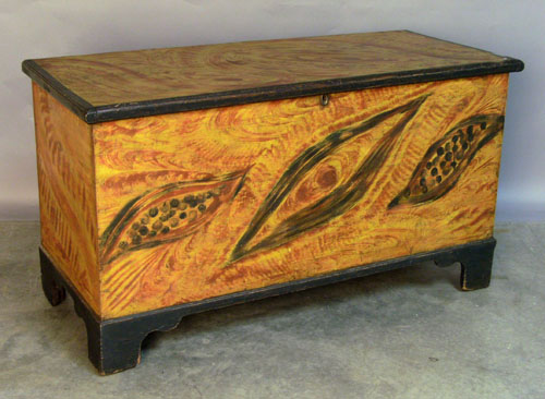 Appraisal: Pennsylvania painted pine blanket chest th c h w