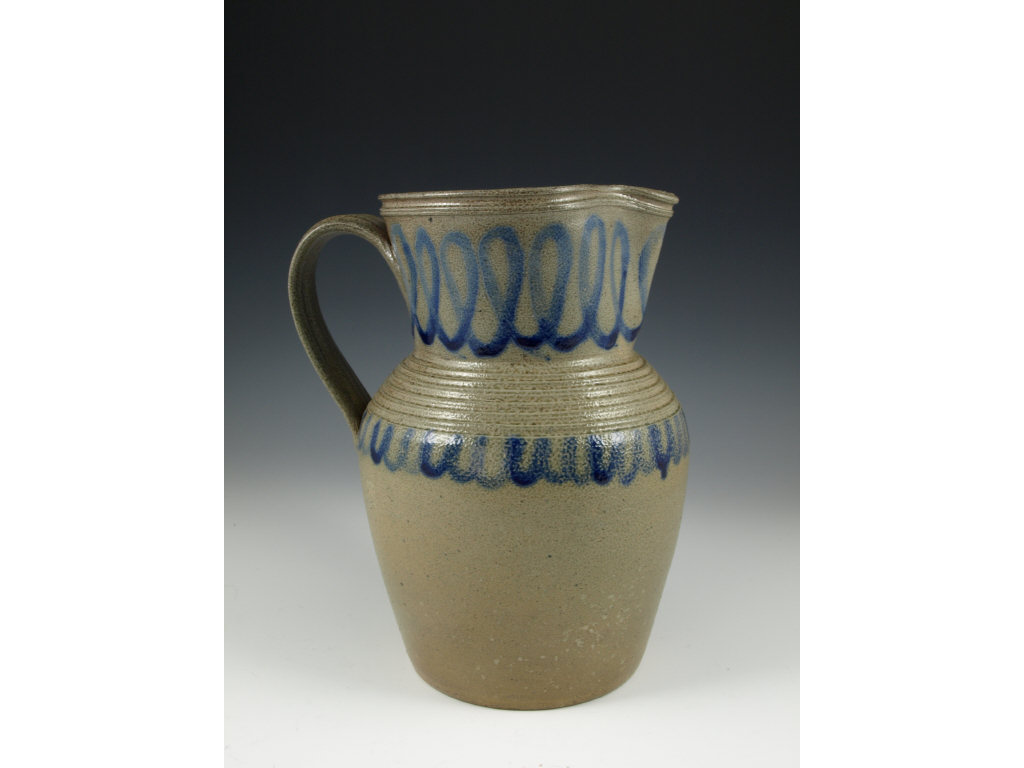 Appraisal: NC Pottery Pitcher Billy Ray Hussey salt glaze with bands