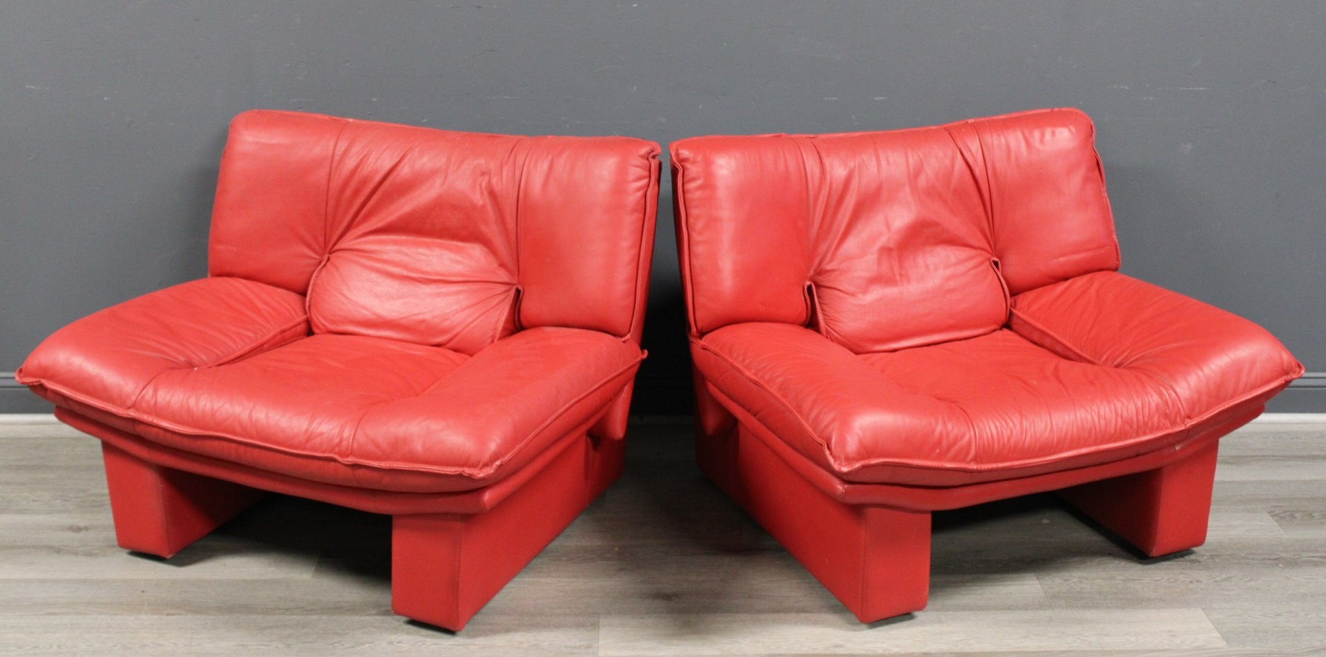 Appraisal: FLEP S P A BITONTO ITALIAN LEATHER CLUB CHAIRS From