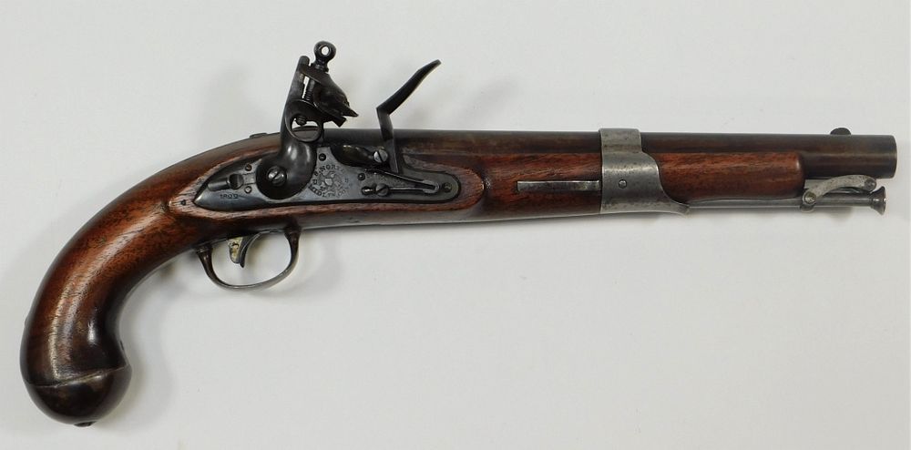 Appraisal: Model Flintlock Pistol United States C caliber walnut stock with