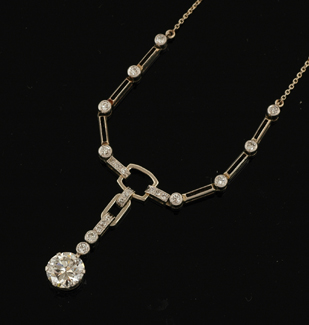 Appraisal: An Art Deco diamond necklace Circa The principal round early