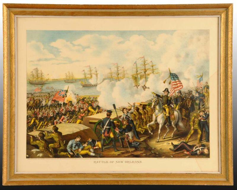 Appraisal: Kurz Allison Litho Battle of New Orleans Description Framed under