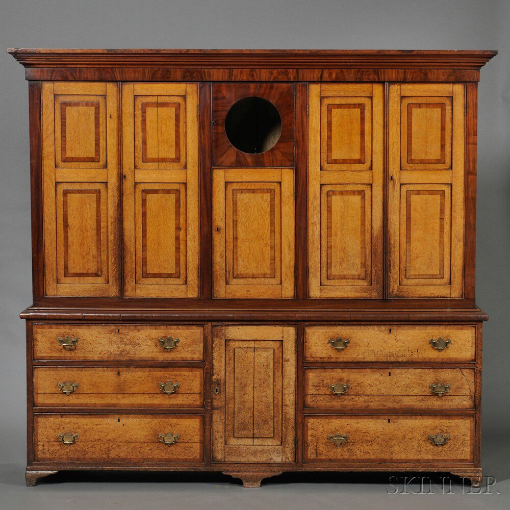 Appraisal: Georgian Housekeeper's Cupboard probably Wales early th century oak with