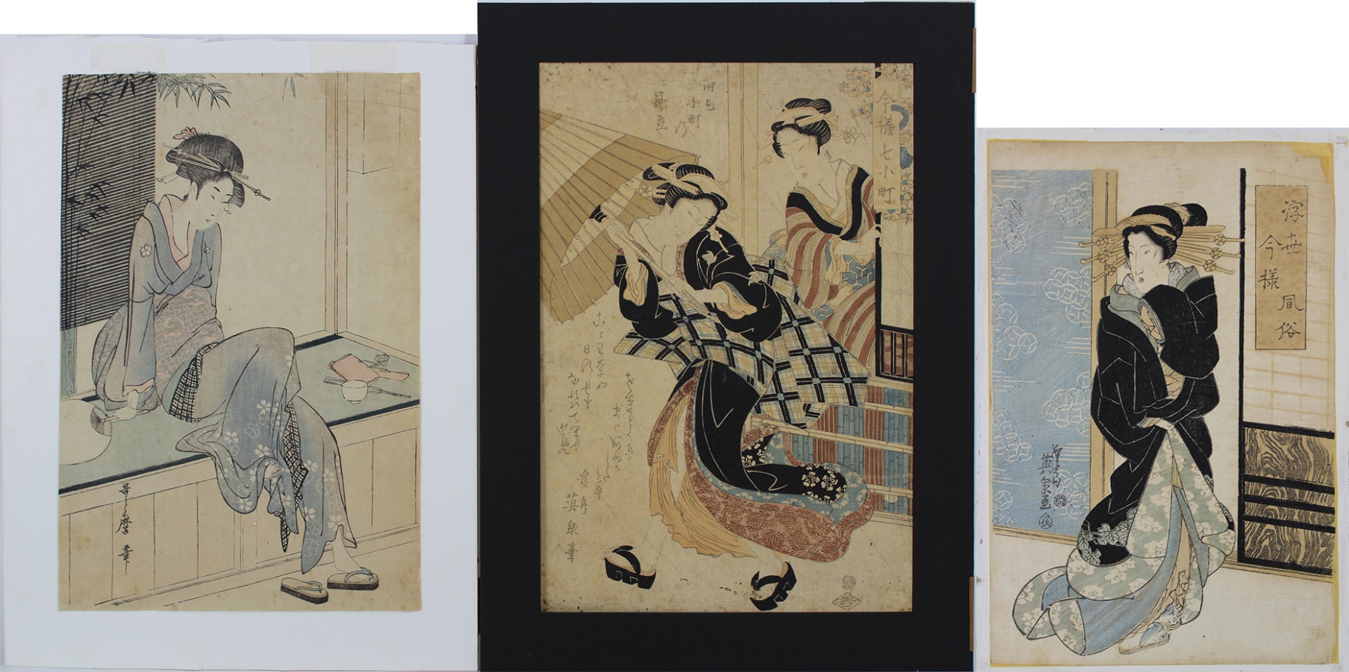 Appraisal: JAPANESE WOODBLOCK PRINTS INC UTAMARO AND Eisen Includes Japanese woodblock