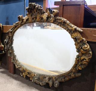 Appraisal: Rococo style gilt over mantle mirror Rococo style gilt over