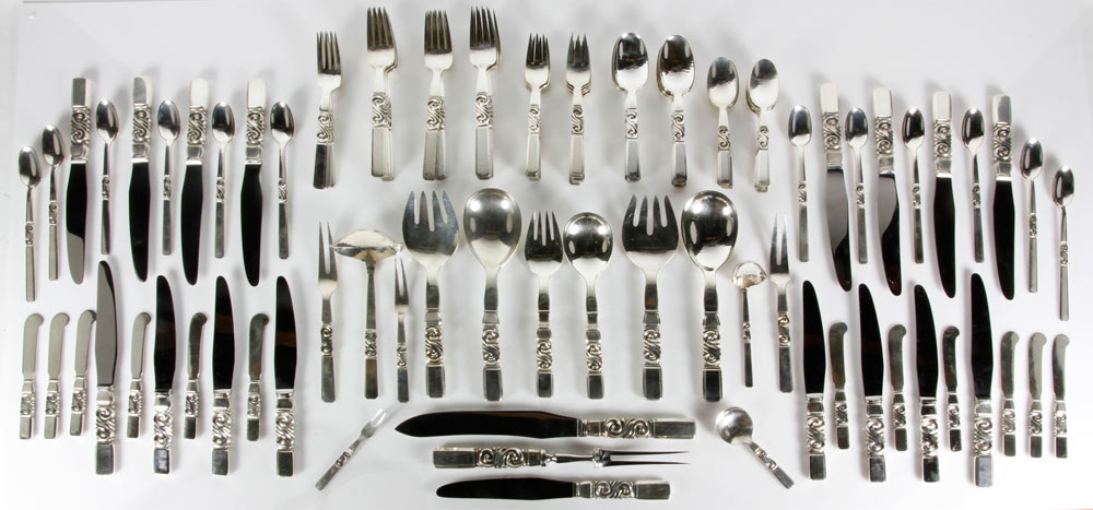 Appraisal: - Georg Jensen Sterling Flatware Service Georg Jensen sterling flatware