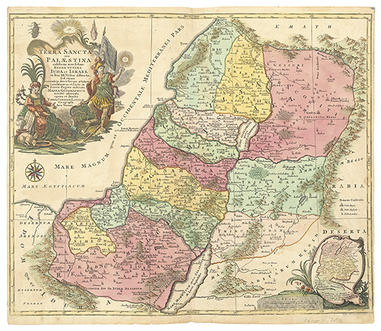 Appraisal: LOTTER TOBIAS CONRAD Terra Sancta sive Palaestina Double-page engraved map