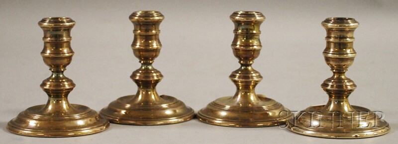 Appraisal: Set of Four Weighted English Silver Candleholders London th century