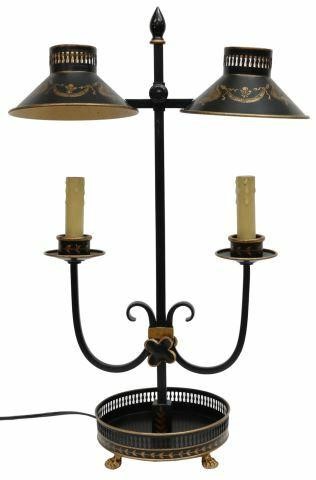 Appraisal: Parcel gilt two-light bouillotte style lamp Jeanne Reed's Ltd st