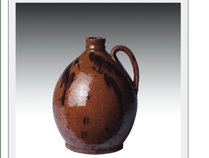 Appraisal: BRISTOL OR ESSEX COUNTY MASSACHUSETTS GLAZED REDWARE JUG - Of