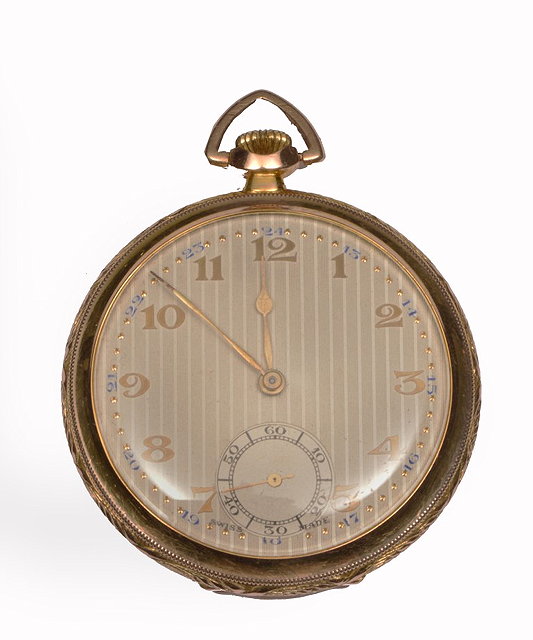 Appraisal: A CONTINENTAL CT GOLD POCKET WATCH with supplementary seconds dial