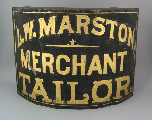 Appraisal: Painted tin trade sign late th c for L W