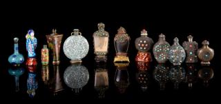 Appraisal: Twelve Cloisonne Enamel and Metal Snuff Bottles Twelve Cloisonne Enamel