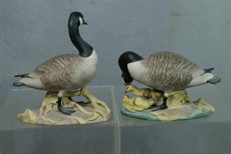 Appraisal: Boehm porcelain figurines Canada Geese G- R l male h