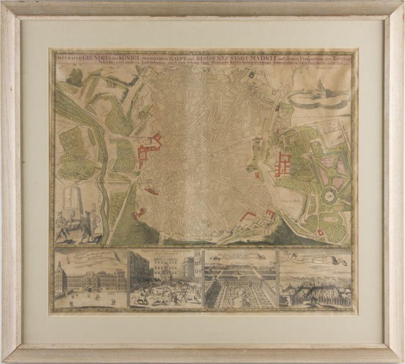 Appraisal: Johann Baptiste Homann Map of Madrid published in Nurenberg circa