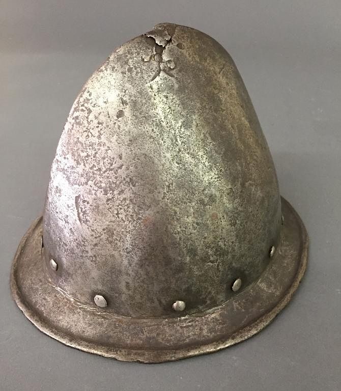 Appraisal: Cabasset Helmet Cabasset helmet probably Flemish th c forged in