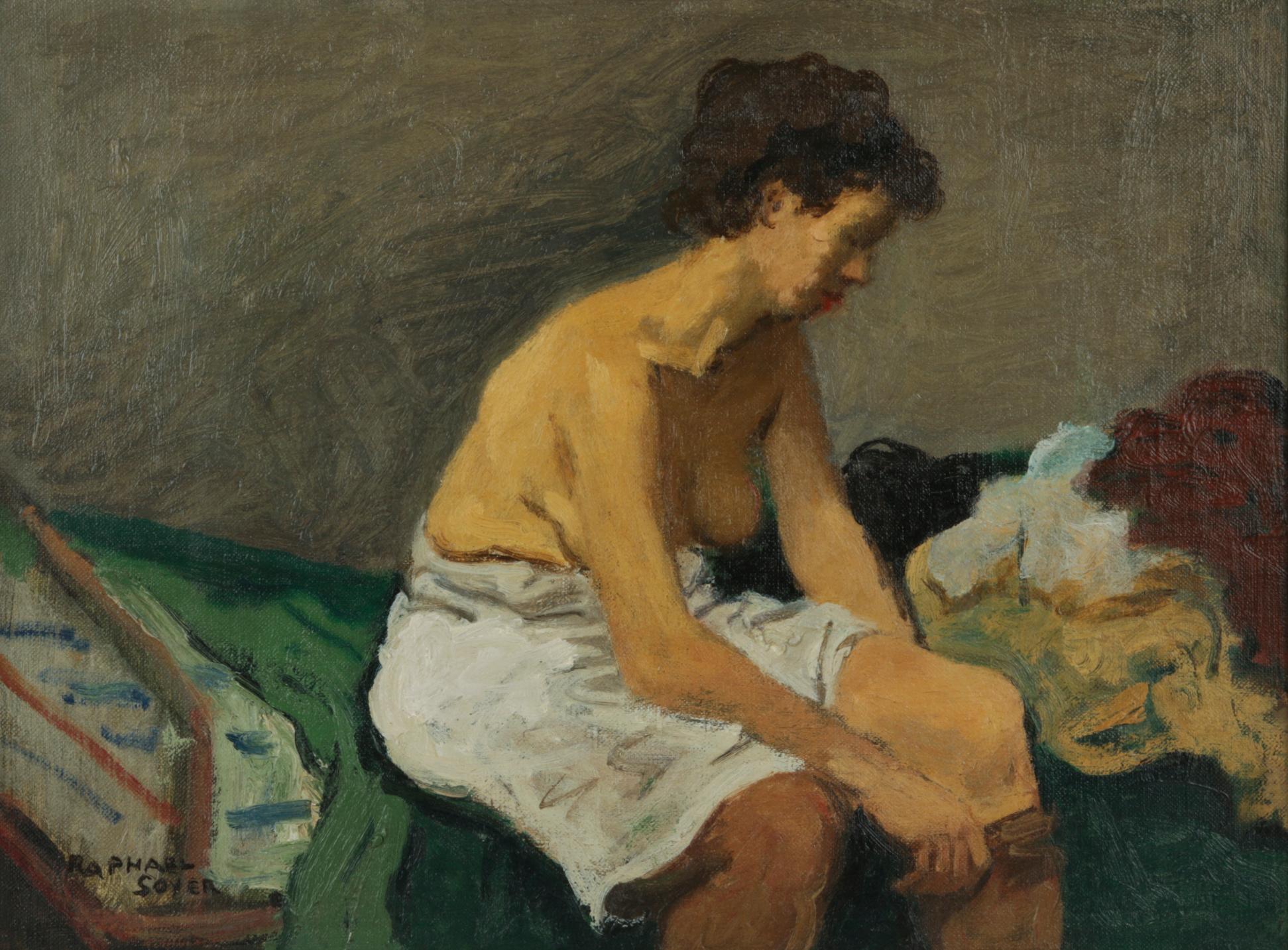 Appraisal: RAPHAEL SOYER - OIL NUDE ON CANVAS Raphael Soyer American