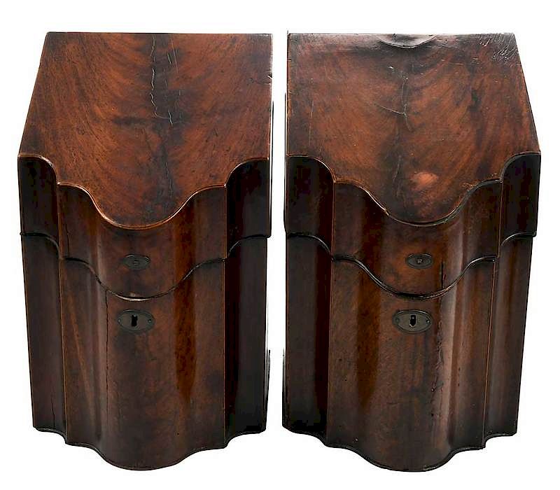 Appraisal: Pair of Federal Mahogany Knife Boxes probably American late th