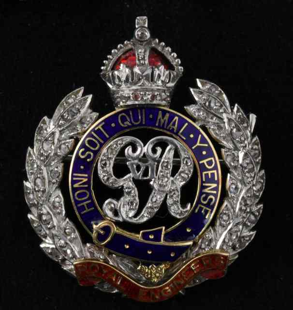 Appraisal: A diamond set and enamel Regimental brooch for the Royal