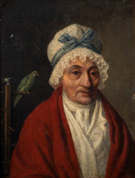 Appraisal: German School th Century An old woman with a parrot