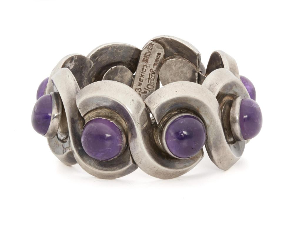 Appraisal: An Antonio Pineda silver and amethyst bracelet - Taxco Mexico