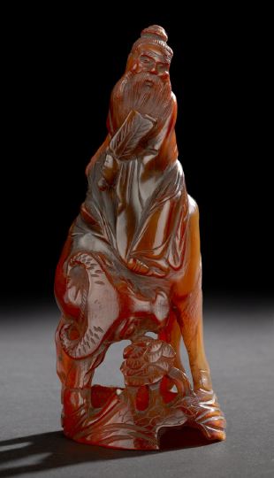 Appraisal: Chinese Polished Horn Carving of an Immortal Tongzhi Reign -