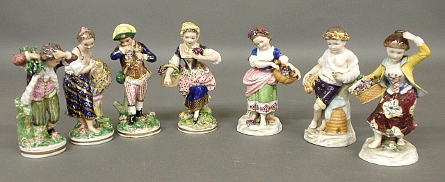 Appraisal: - Set of th c Continental porcelain figures of the