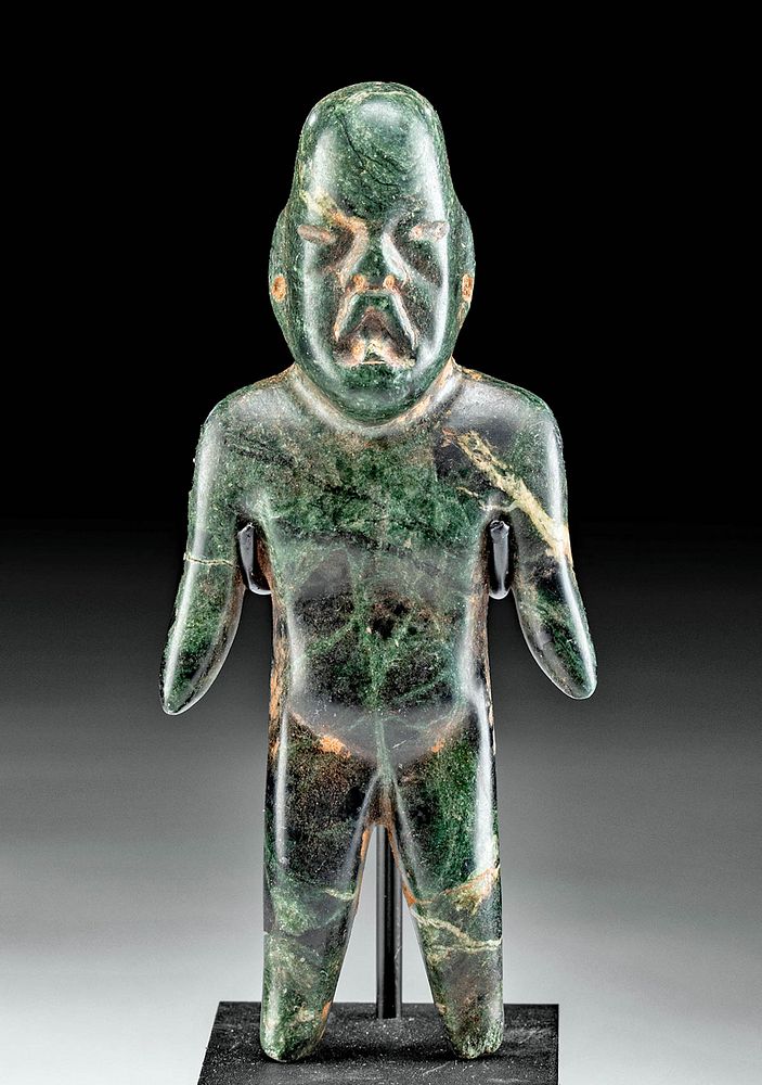 Appraisal: Superb Olmec Greenstone Standing Figure Pre-Columbian Southern Mexico to Guatemala