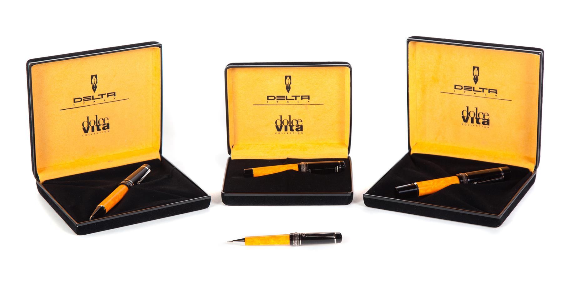 Appraisal: FOUR PIECE DELTA PEN AND PENCIL SET Italy early st