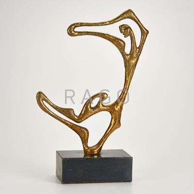 Appraisal: FREDERICK WEINBERG Bronze sculpture of dancers USA s Unmarked x