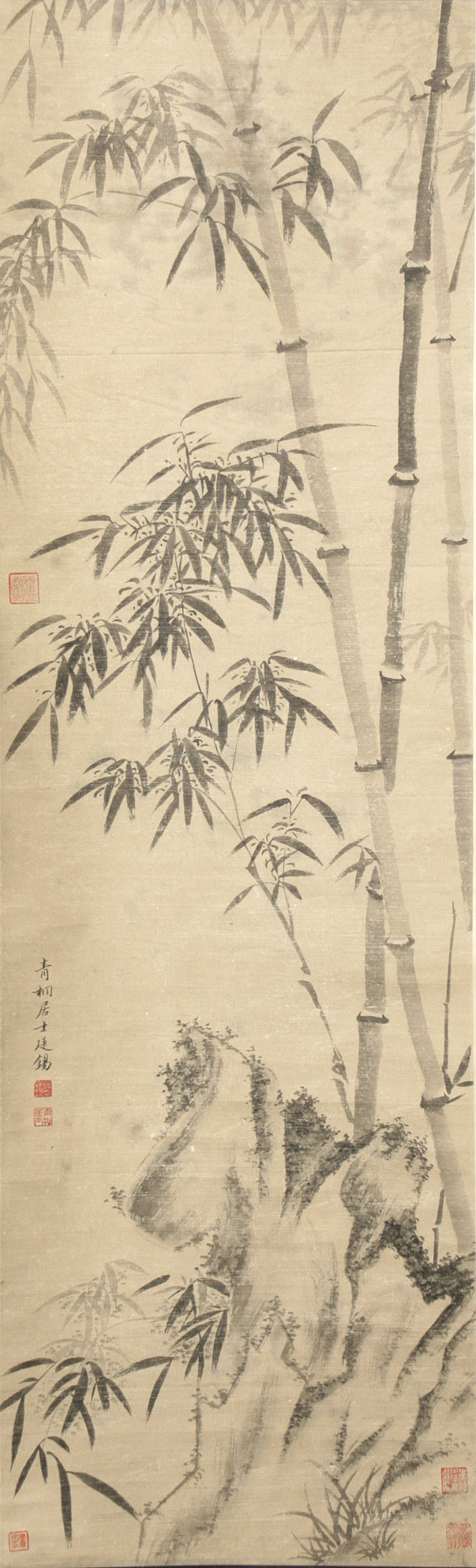 Appraisal: Various Chinese Artists th Century Bamboo and Flowers Four Hanging