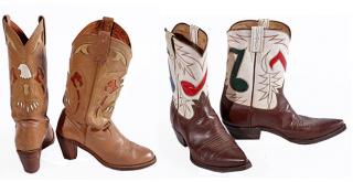 Appraisal: Two pair of custom cowboy boots both are handmade pairs