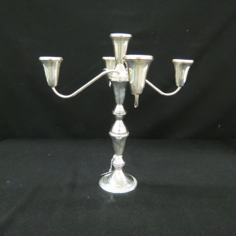 Appraisal: Sterling Silver Candelabra by Duchin Studions five light tall weighted