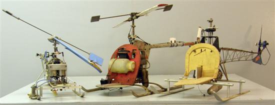 Appraisal: Three remote controlled model helicopters PROVENANCE Built by the late