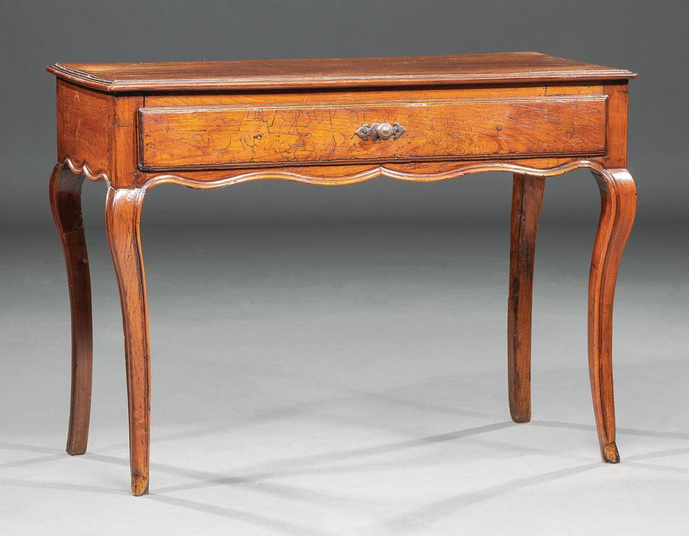 Appraisal: French Provincial Carved Walnut Pied de Biche Table early th