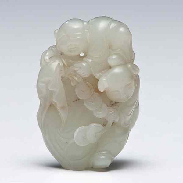 Appraisal: Chinese Carved Jade Pendant Chinese th century a jade carved