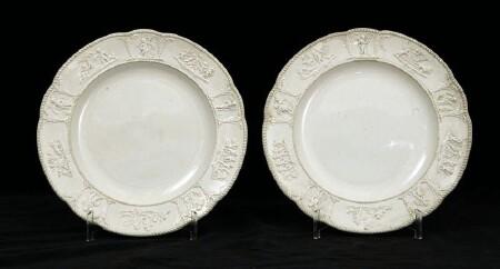 Appraisal: Two Wedgwood Creamware Plates Impressed Wedgwood in diam