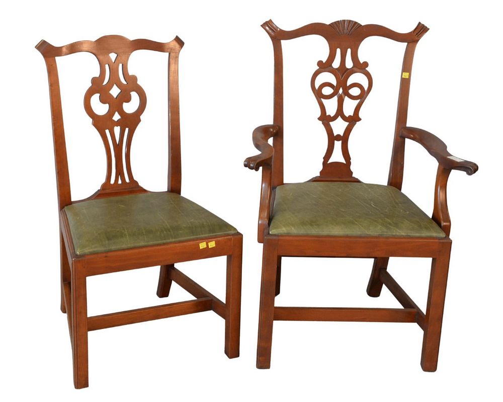 Appraisal: Set of Ten Custom Cherry Chippendale Style Dining Chairs to