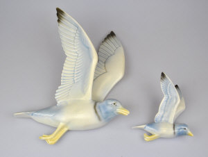 Appraisal: Two graduated Poole Pottery flying seagulls cm high cm high