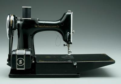 Appraisal: Singer featherweight sewing machine original surface x x in with