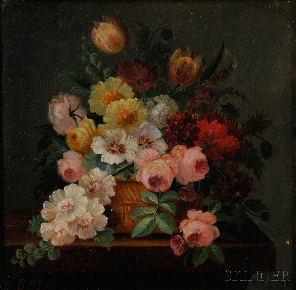 Appraisal: Continental School th Century Floral Still Life on a Tabletop