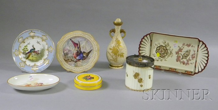 Appraisal: Seven Assorted Wedgwood Decorated Ceramic Items a gilt enamel decorated