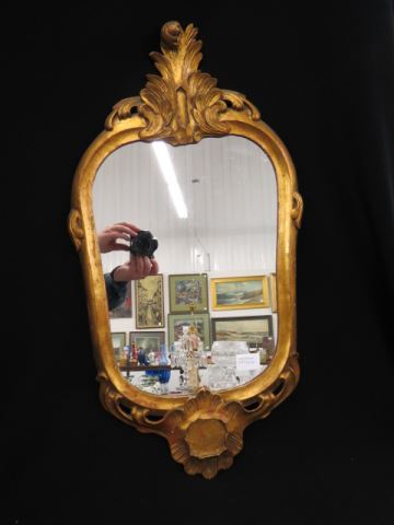 Appraisal: Italian Carved and Gilt Wood Mirror overall X