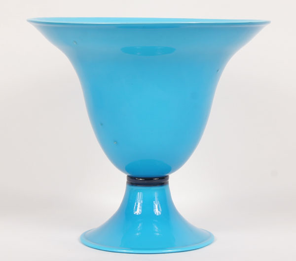 Appraisal: Murano art glass blue Incamiciato tazza probably Fratelli Toso c