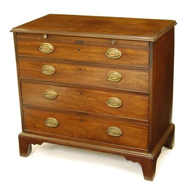 Appraisal: A George III mahogany chest the rectangular top with an