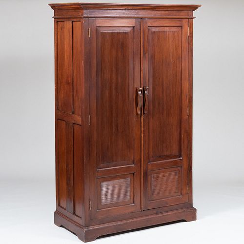 Appraisal: ANGLO-INDIAN CARVED HARDWOOD ARMOIRE ft in x ft in x