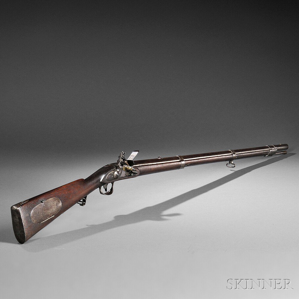 Appraisal: Model U S Flintlock Rifle c - walnut stock with