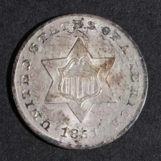 Appraisal: United States silver three-cent piece MS- Estimate - Register records