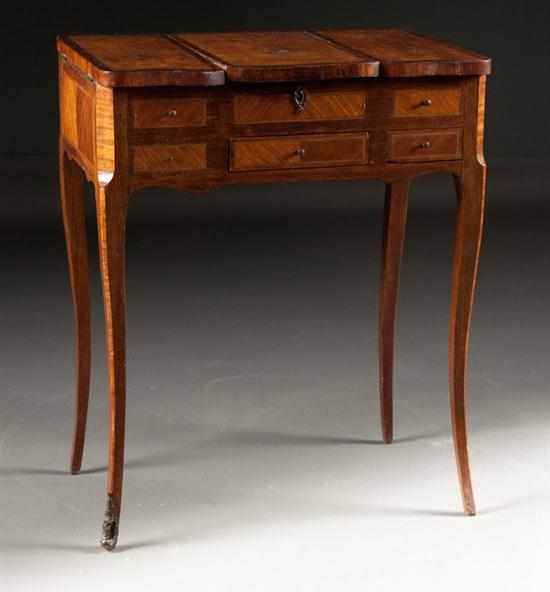 Appraisal: Louis XV style inlaid walnut poudreuse late th century floral